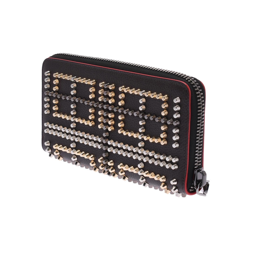 Christian Louboutin Panettone Calfskin Brown Long Wallet Studs